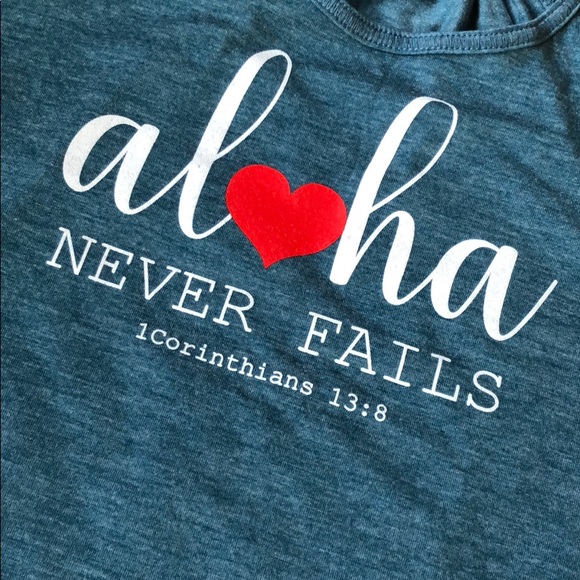 Blue aloha never fails tank top - Picture 3 of 5